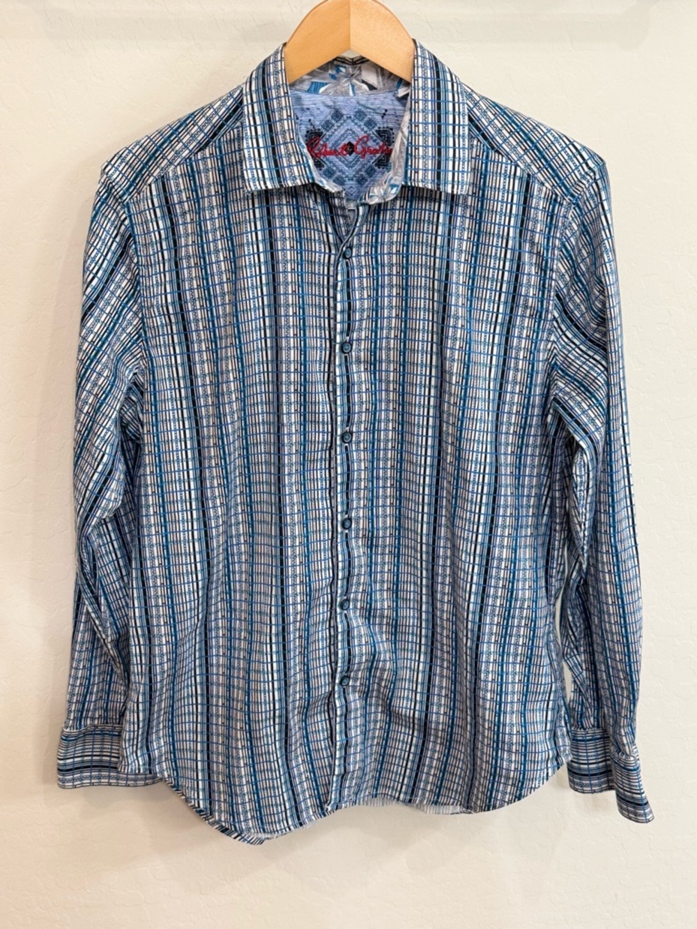 Robert Graham Men’s Medium Long Sleeve Knowledge Wisdom Truth Flip Cuff Stripe